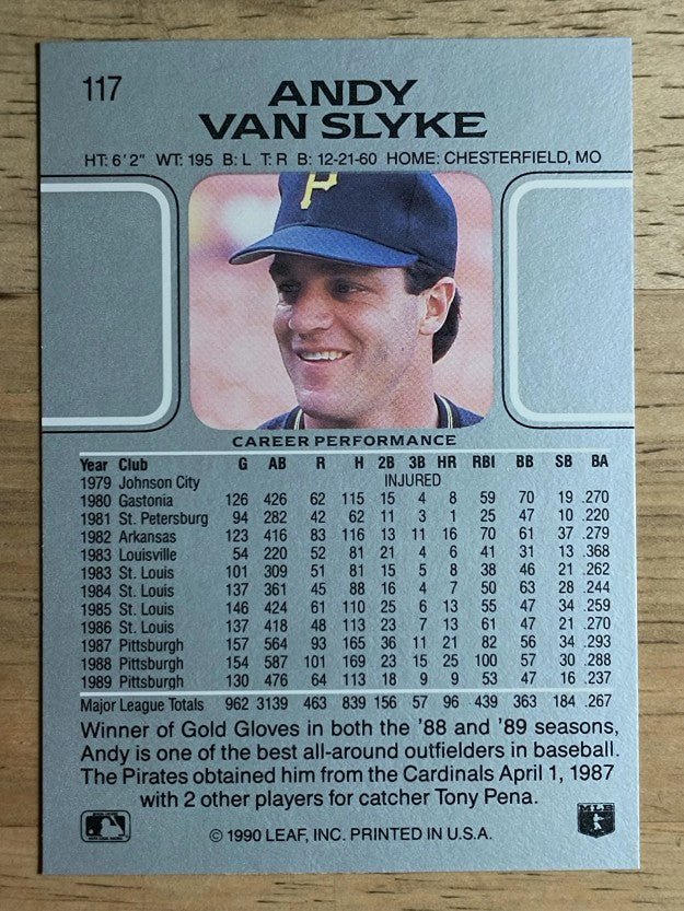 1990 Leaf #117 Andy Van Slyke