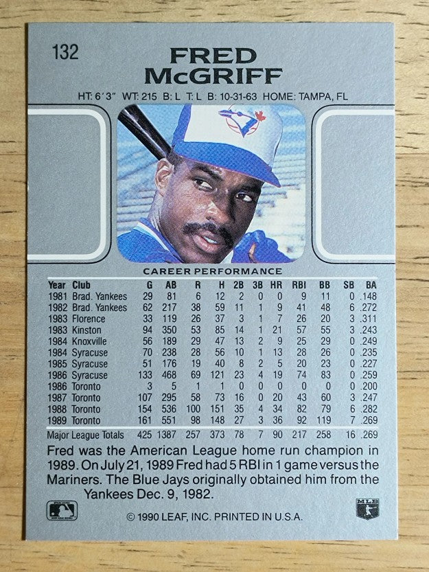 1990 Leaf #132 Fred McGriff
