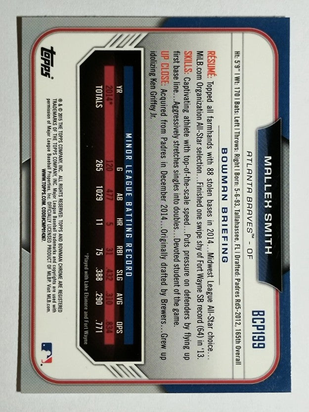2015 Bowman Chrome Prospects #BCP199 Mallex Smith