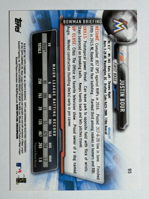 2017 Bowman #95 Justin Bour