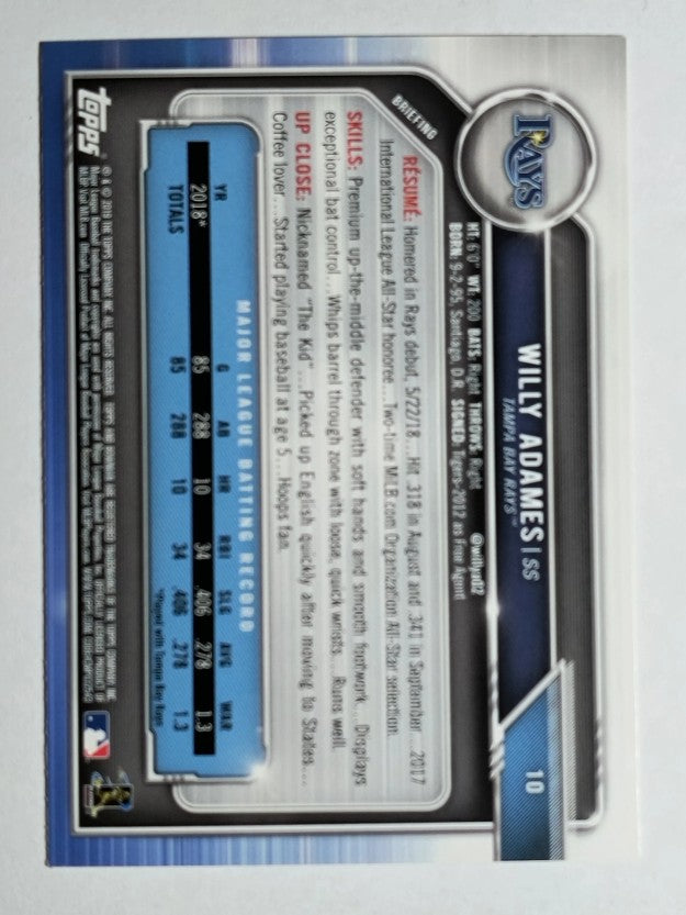 2019 Bowman #10 Willy Adames