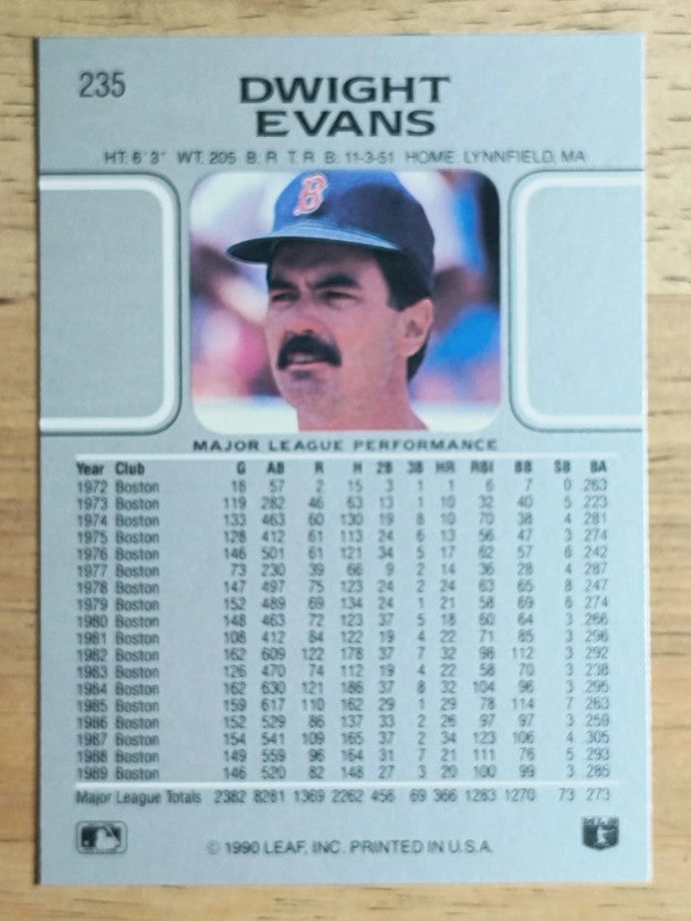 1990 Leaf #235 Dwight Evans
