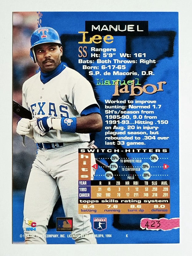 1994 Stadium Club #423 Manuel Lee