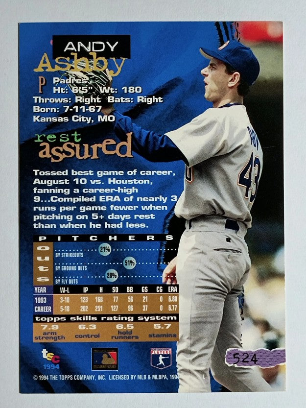 1994 Stadium Club #524 Andy Ashby