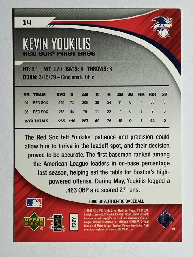2006 SP Authentic #14 Kevin Youkilis