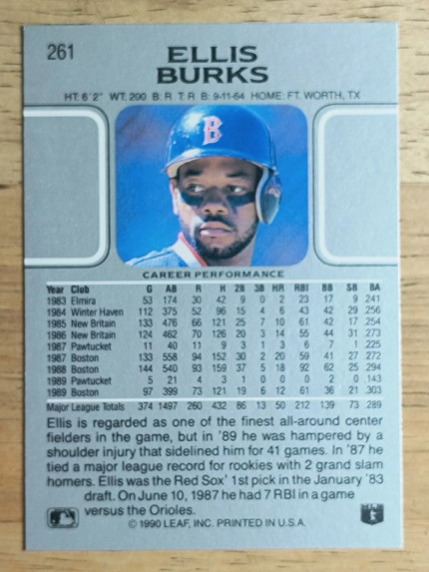 1990 Leaf #261 Ellis Burks