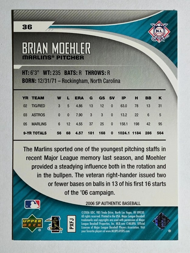 2006 SP Authentic #36 Brian Moehler