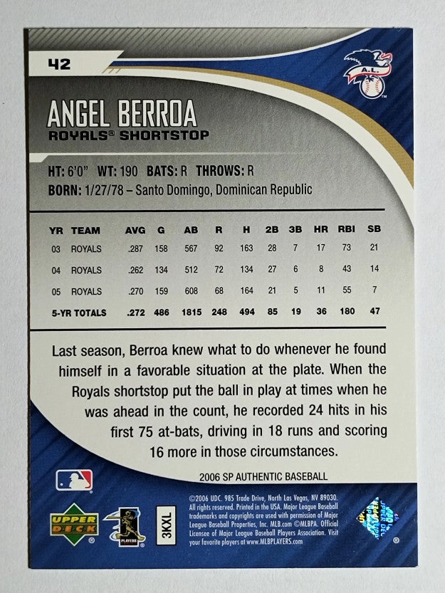 2006 SP Authentic #42 Angel Berroa