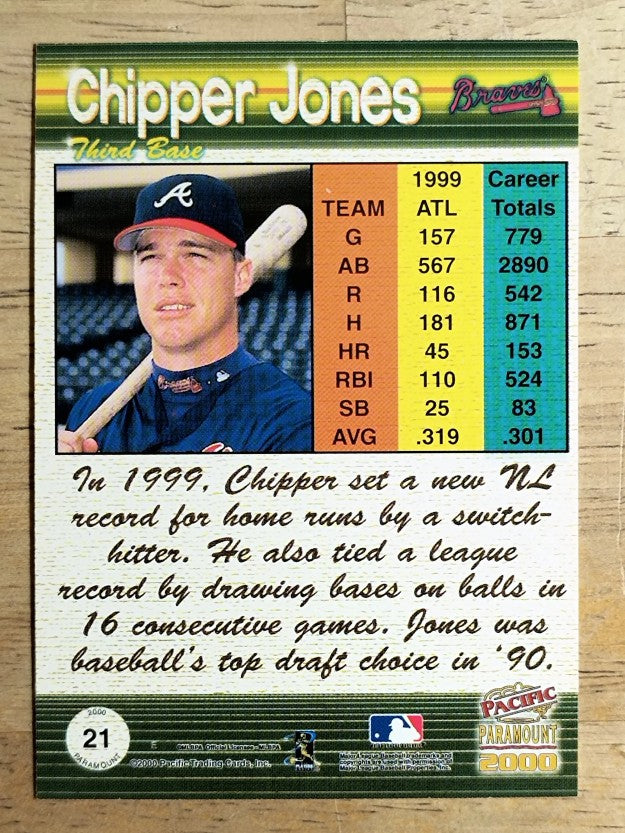 2000 Paramount Copper #21 Chipper Jones
