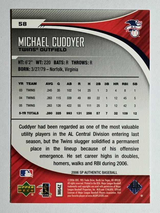 2006 SP Authentic #58 Michael Cuddyer