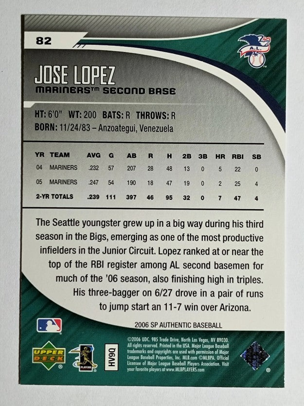2006 SP Authentic #82 Jose Lopez