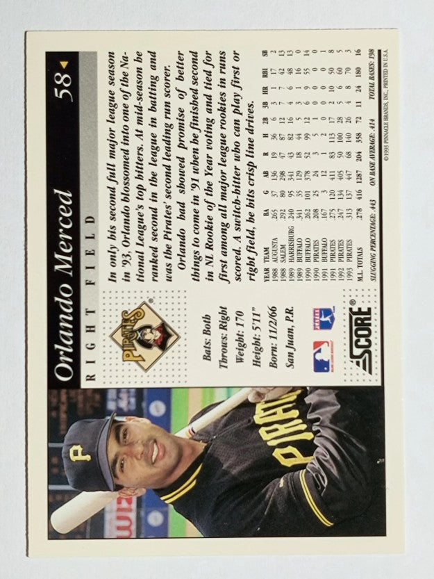1994 Score #58 Orlando Merced