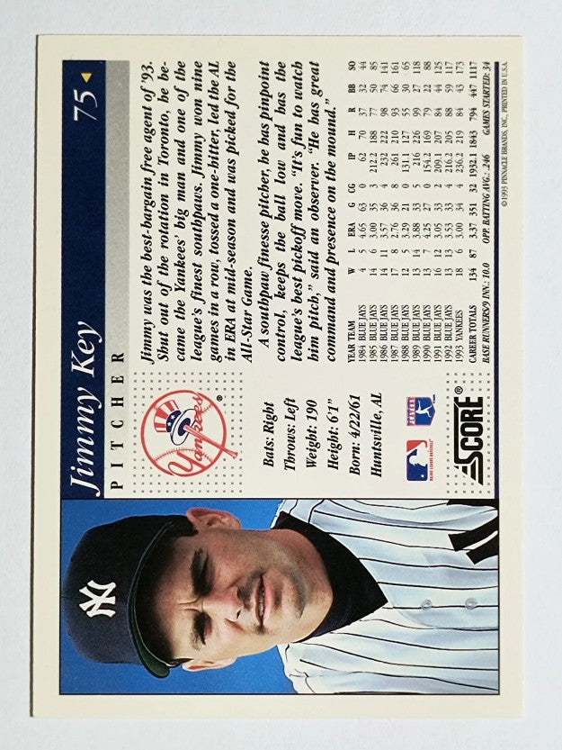 1994 Score #75 Jimmy Key
