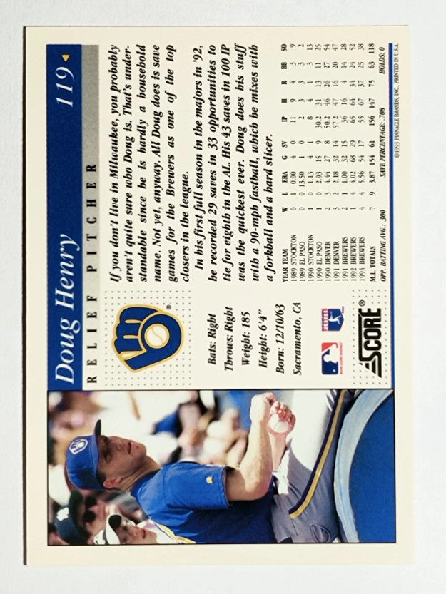 1994 Score #119 Doug Henry
