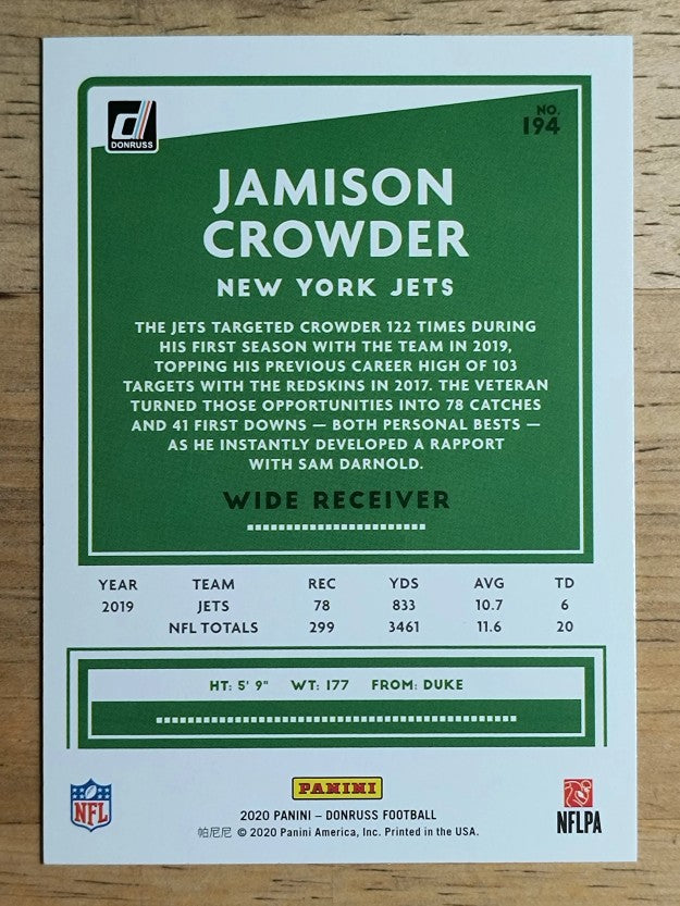 2020 Donruss #194 Jamison Crowder