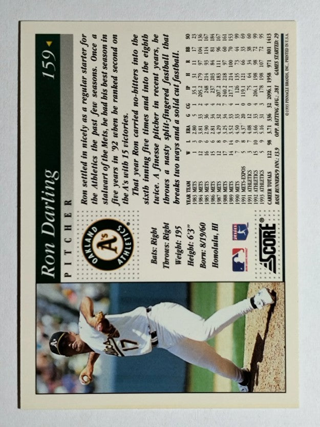 1994 Score #159 Ron Darling