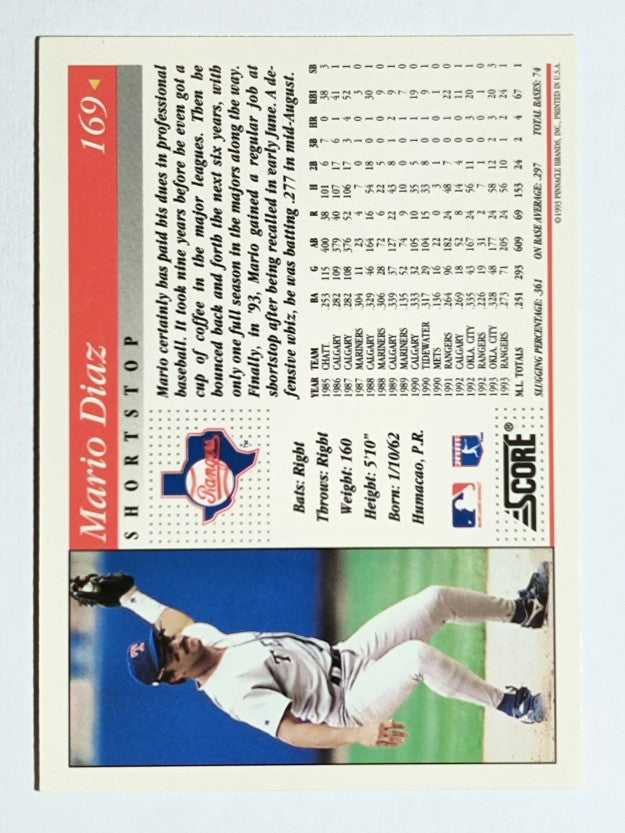 1994 Score #169 Mario Diaz