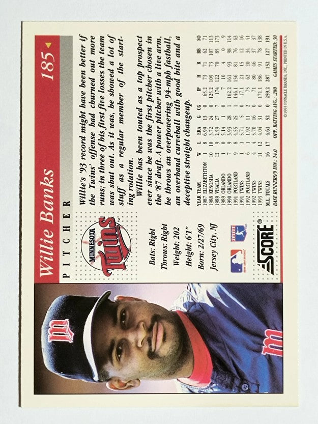 1994 Score #185 Willie Banks
