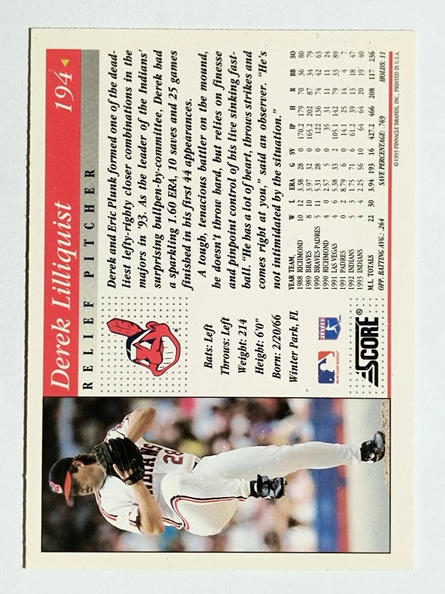 1994 Score #194 Derek Lilliquist