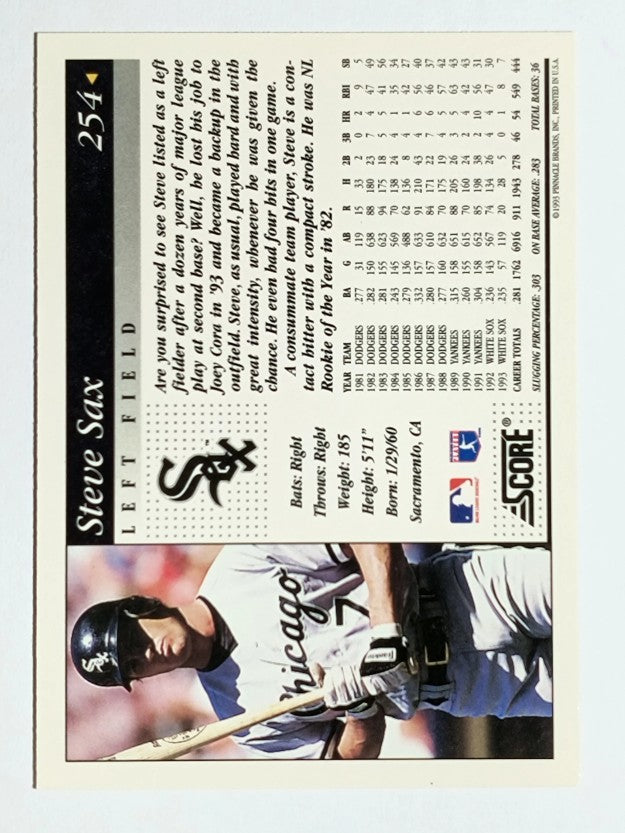 1994 Score #254 Steve Sax