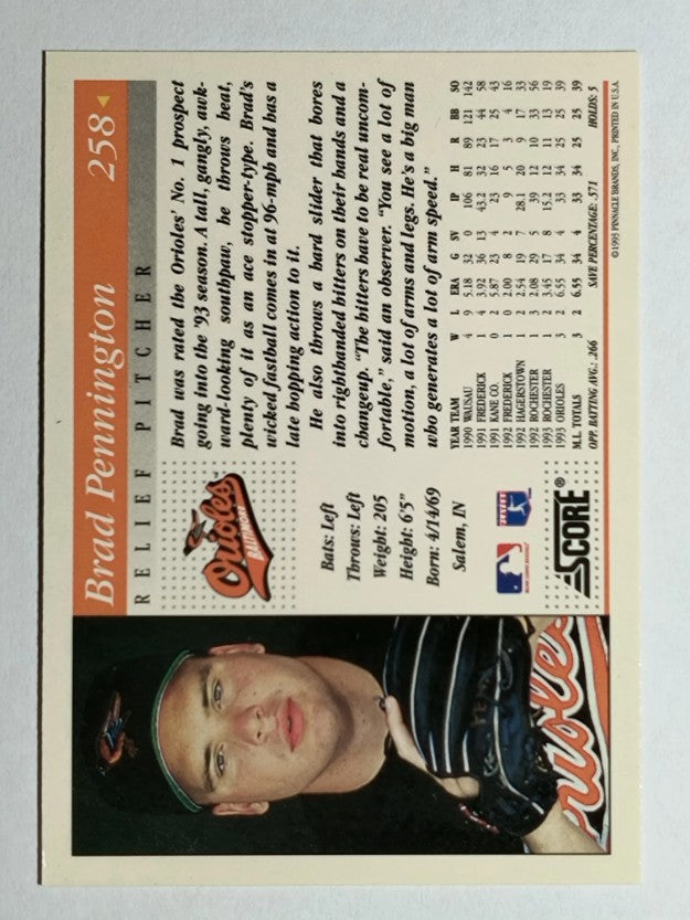 1994 Score #258 Brad Pennington