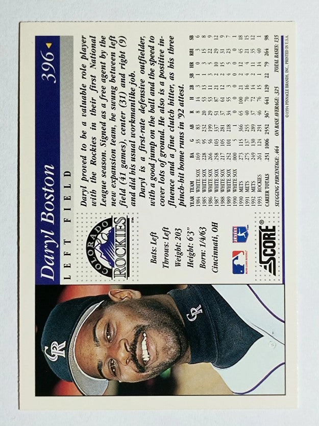 1994 Score #396 Daryl Boston