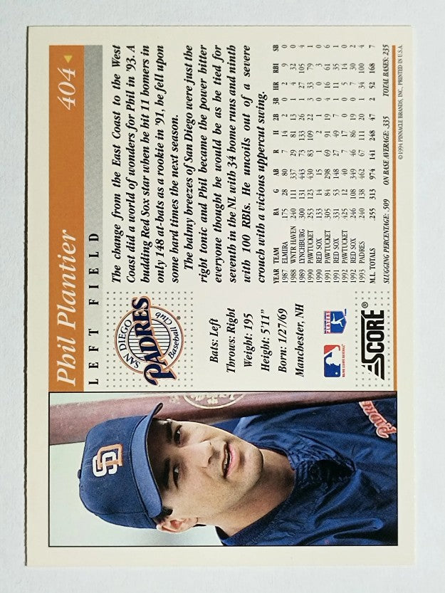 1994 Score #404 Phil Plantier