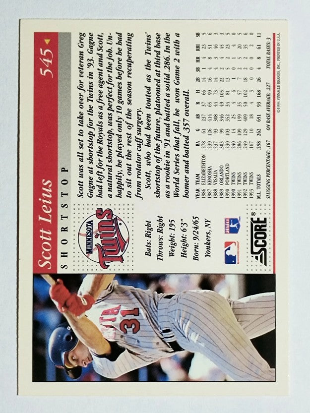 1994 Score #545 Scott Leius