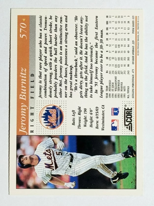 1994 Score #570 Jeromy Burnitz