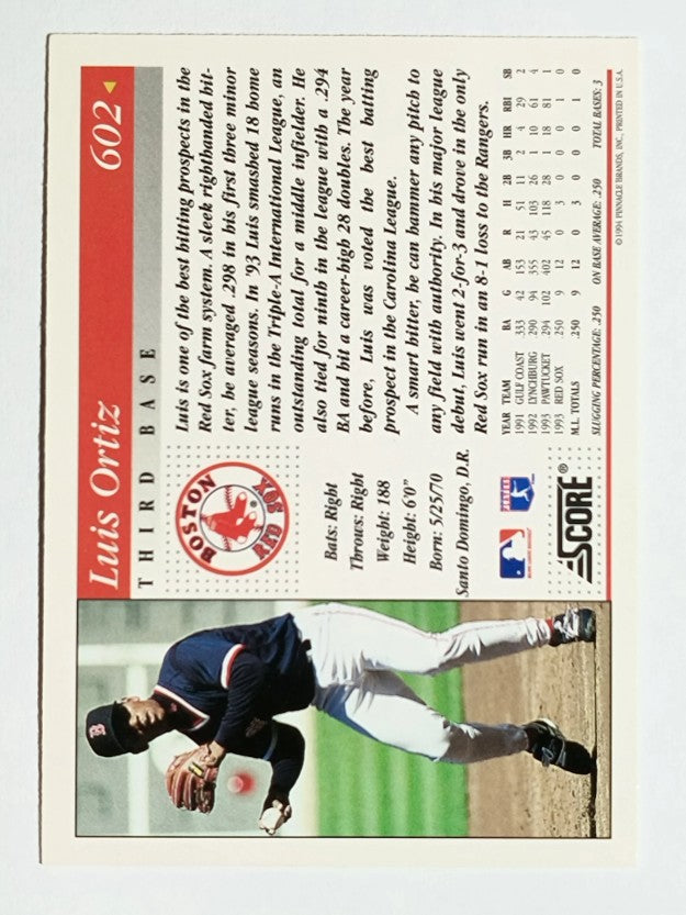 1994 Score #602 Luis Ortiz