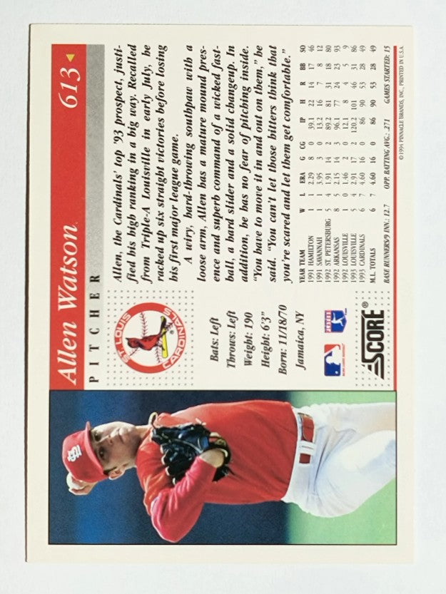 1994 Score #613 Allen Watson
