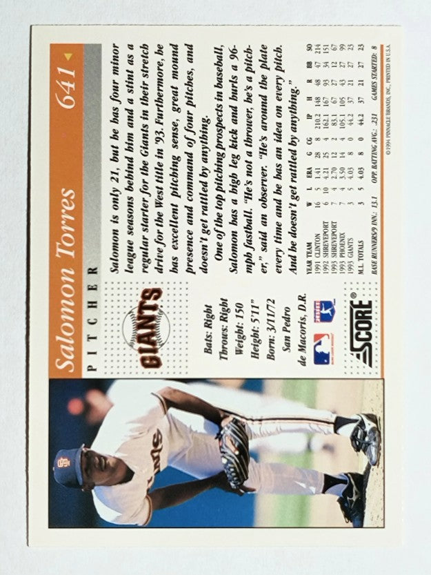 1994 Score #641 Salomon Torres
