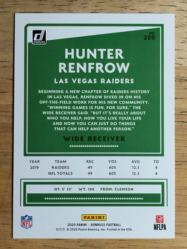 2020 Donruss #200 Hunter Renfrow