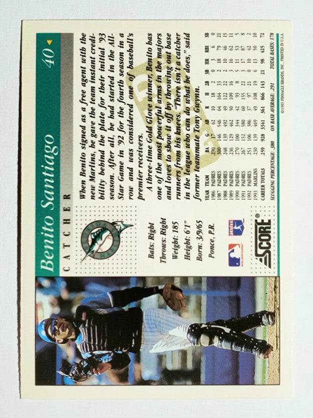 1994 Score Gold Rush #40 Benito Santiago