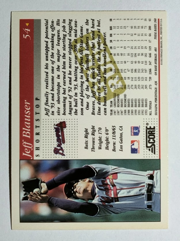 1994 Score Gold Rush #54 Jeff Blauser