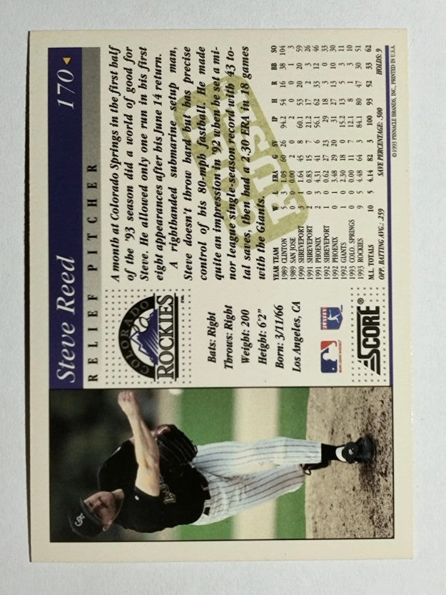 1994 Score Gold Rush #170 Steve Reed