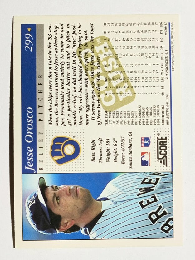 1994 Score Gold Rush #299 Jesse Orosco