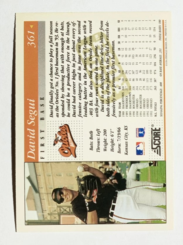 1994 Score Gold Rush #361 David Segui