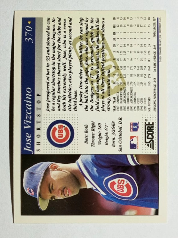 1994 Score Gold Rush #370 Jose Vizcaino