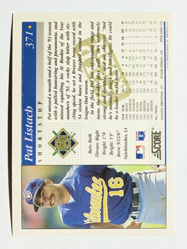 1994 Score Gold Rush #371 Pat Listach