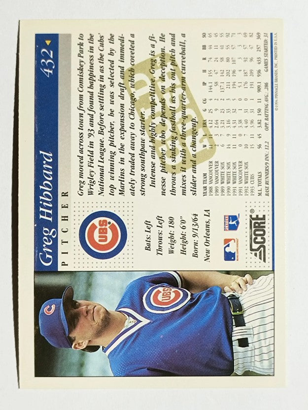 1994 Score Gold Rush #432 Greg Hibbard