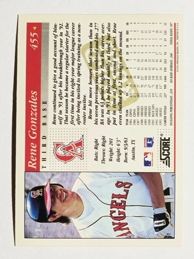 1994 Score Gold Rush #455 Rene Gonzales