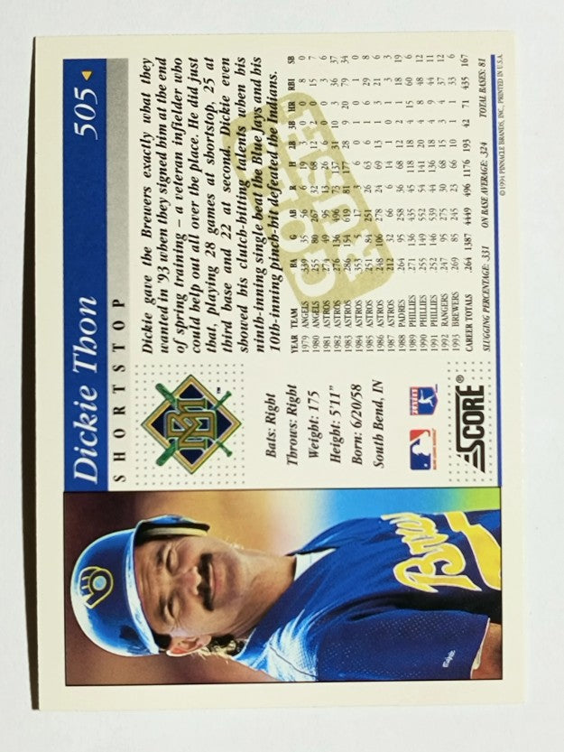 1994 Score Gold Rush #505 Dickie Thon