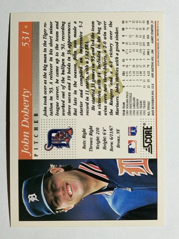 1994 Score Gold Rush #531 John Doherty