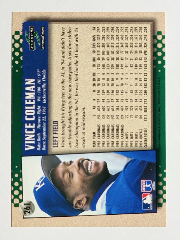 1995 Score #261 Vince Coleman