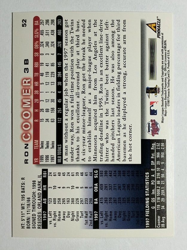 1998 Score #52 Ron Coomer