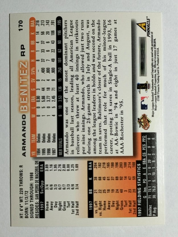 1998 Score #170 Armando Benitez