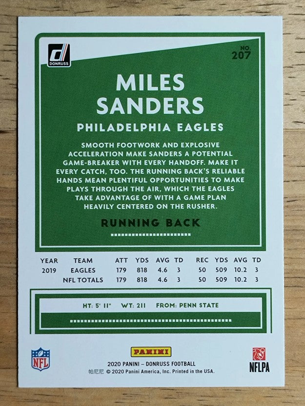 2020 Donruss #207 Miles Sanders