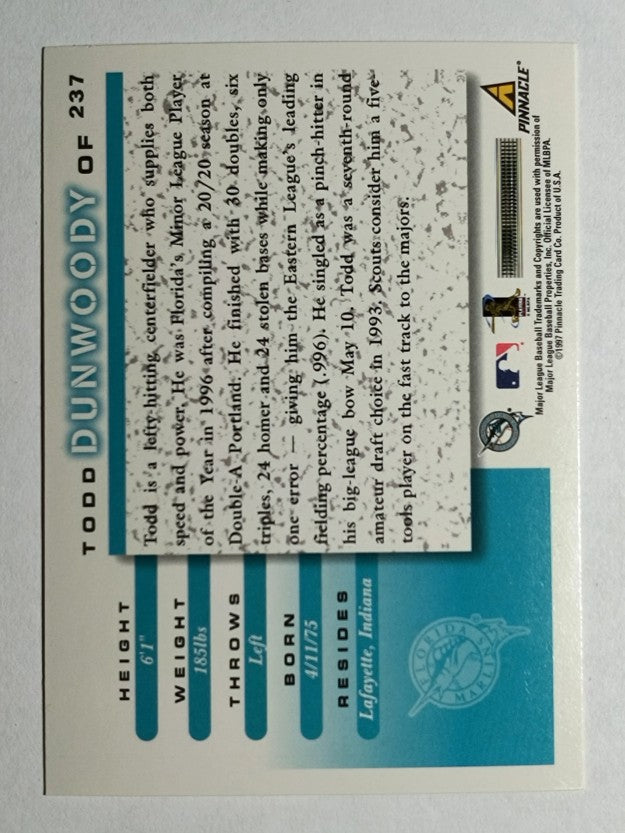 1998 Score #237 Todd Dunwoody