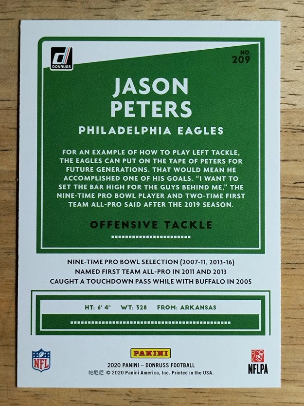 2020 Donruss #209 Jason Peters